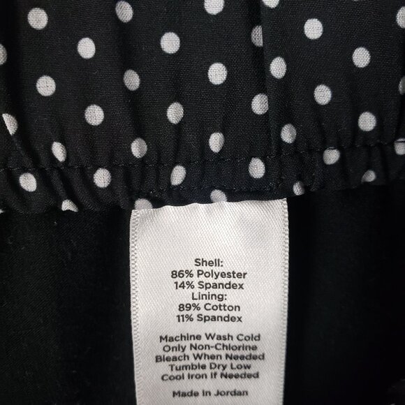T by Talbots Skort Polka Dot Tuxedo Stripe Pull On Black White Size Medium - Picture 8 of 8